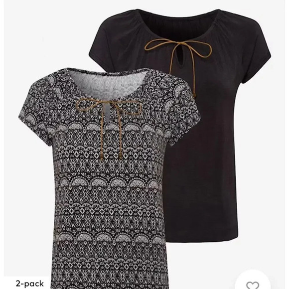 Lascana About You Two Pack Black Shirts, size 12/14 - Picture 1 of 10